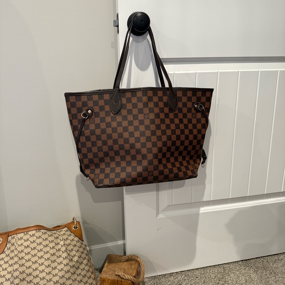 Checkered Brown Tote Bag
